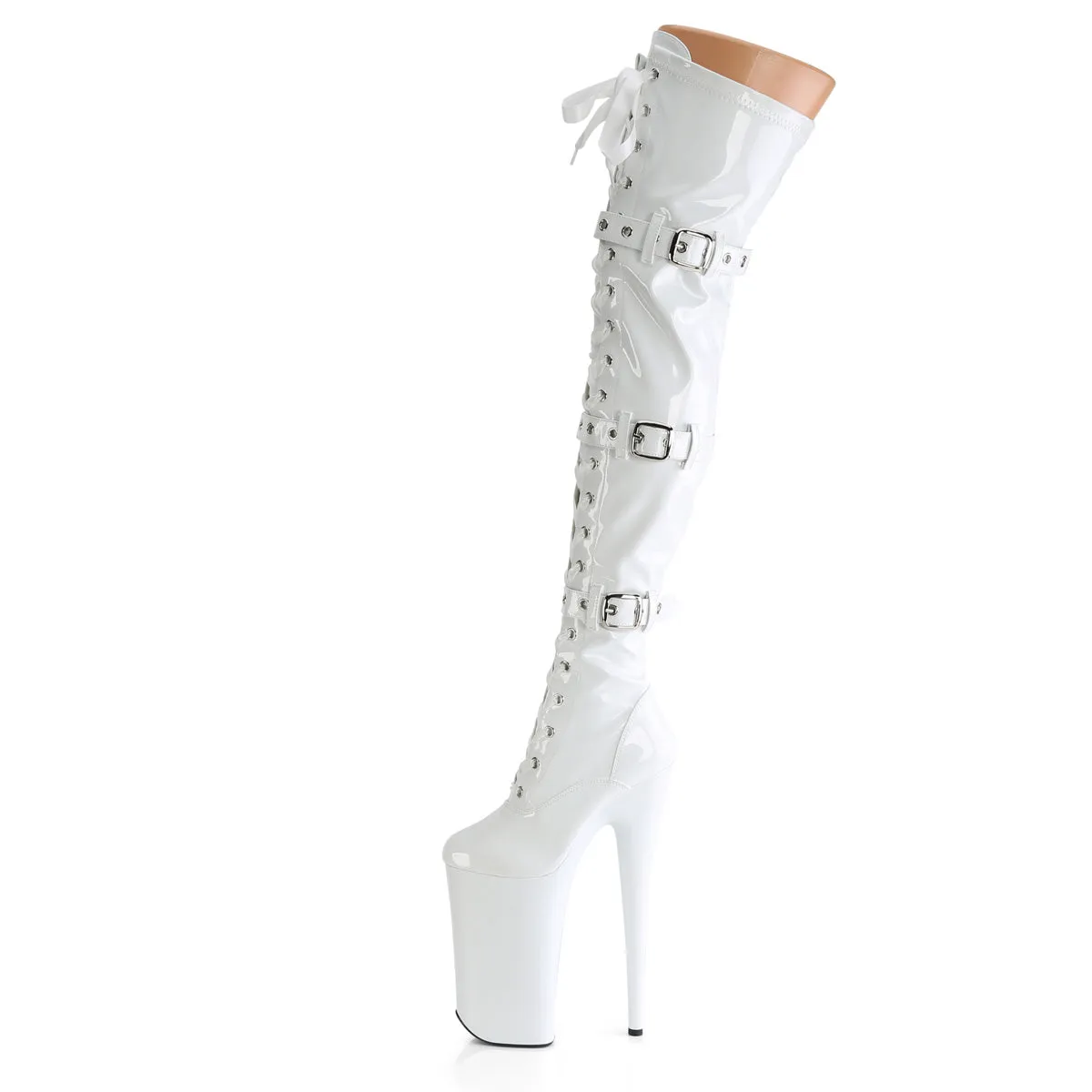 10 Inch Heel BEYOND-3028 White Patent