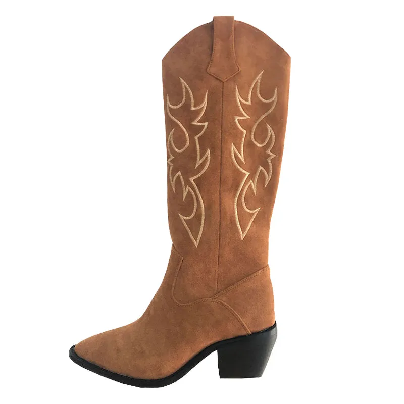 2023 New Western Cowgirl Brown Suede Luxury Cowgirl Boots new