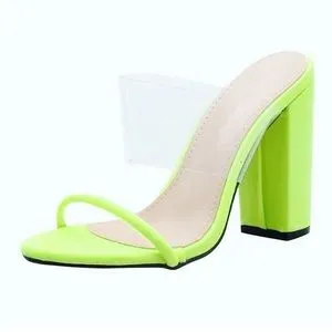 Abigail -Lime Single Strap Heels