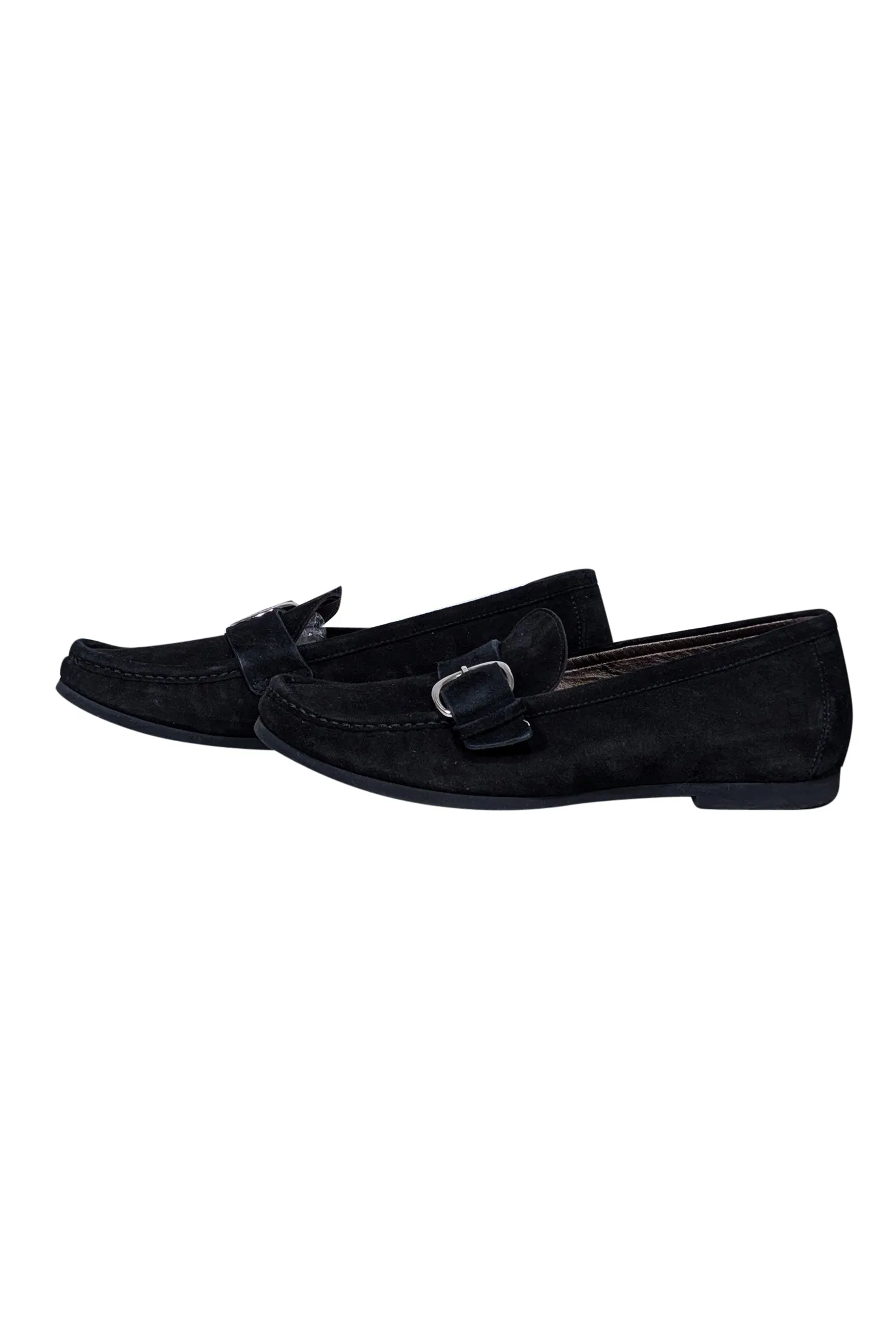 AGL - Black Suede Buckle Front Flats Sz 9