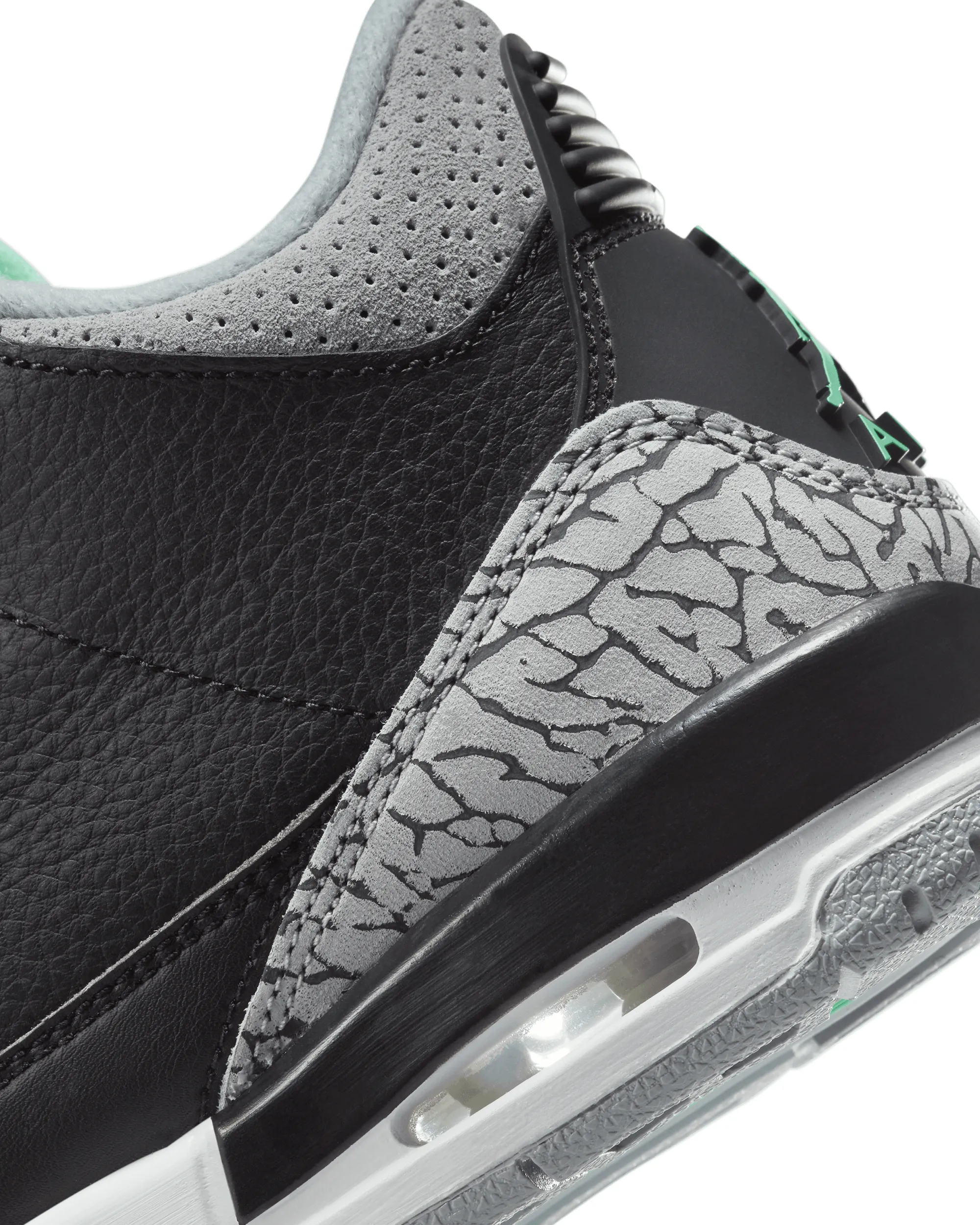 Air Jordan 3 Retro - Black / Wolf Grey / White / Green Glow