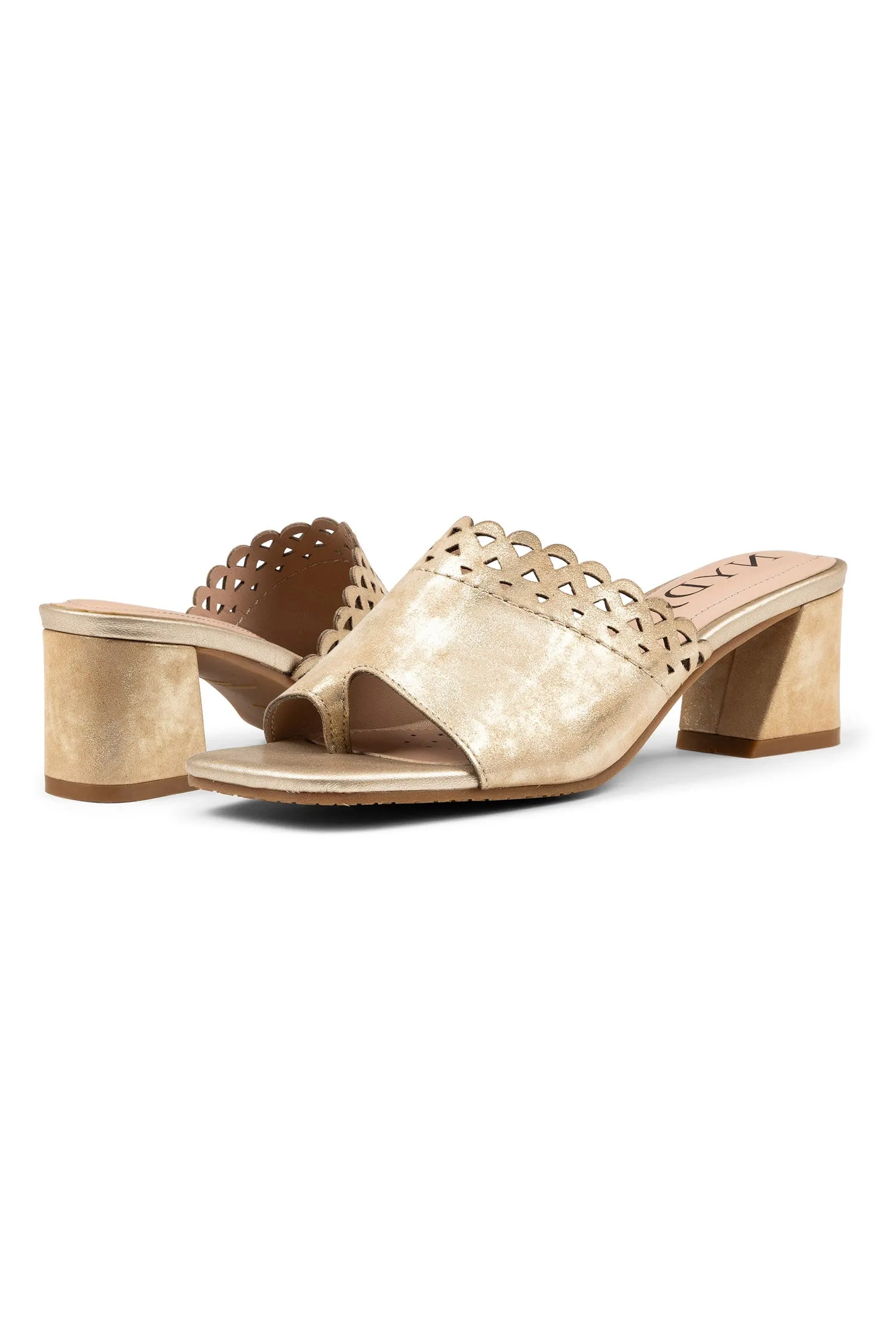 Alanah Mule Sandals - Natural Light Gold