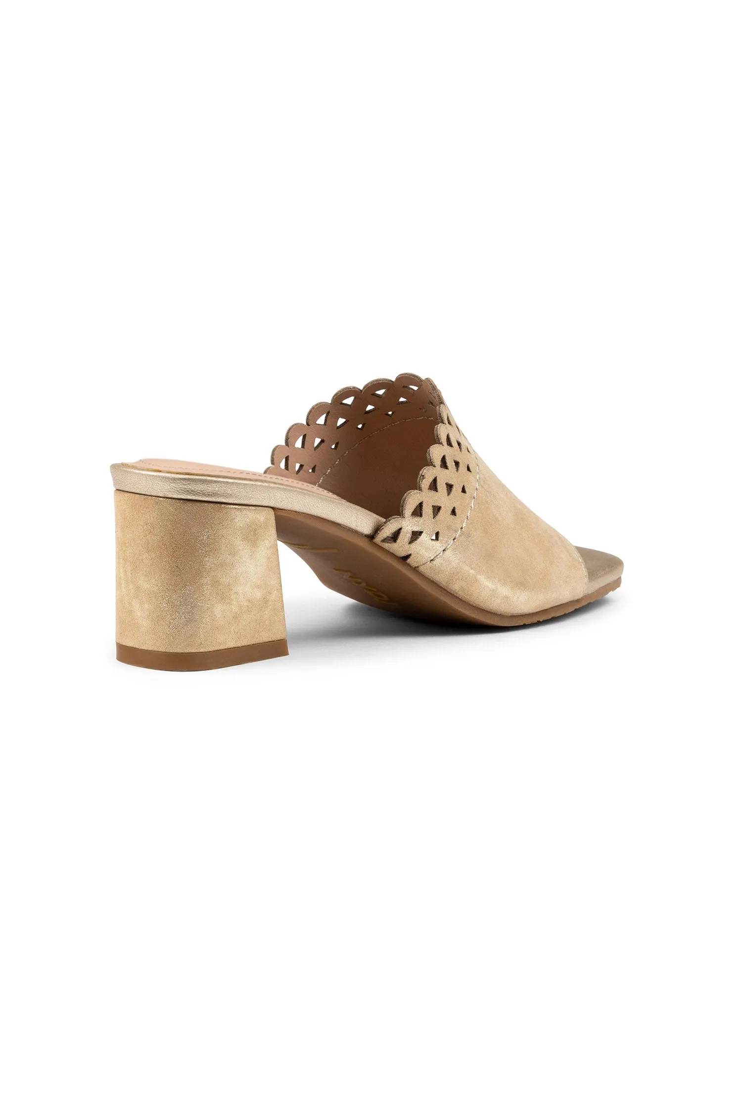 Alanah Mule Sandals - Natural Light Gold