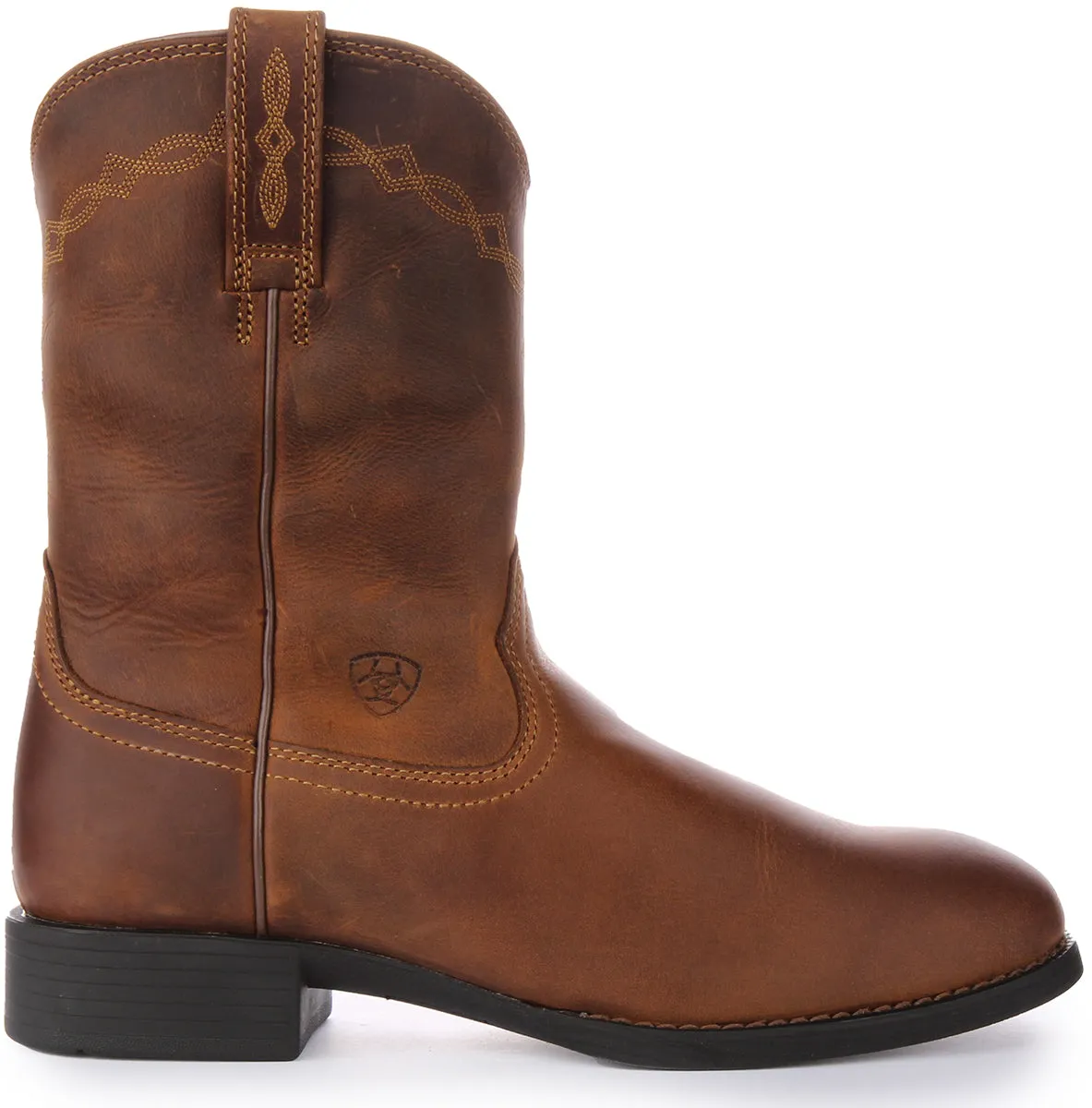 Mens Ariat Heritage Roper Boots in Rich Brown - Classic Western Style