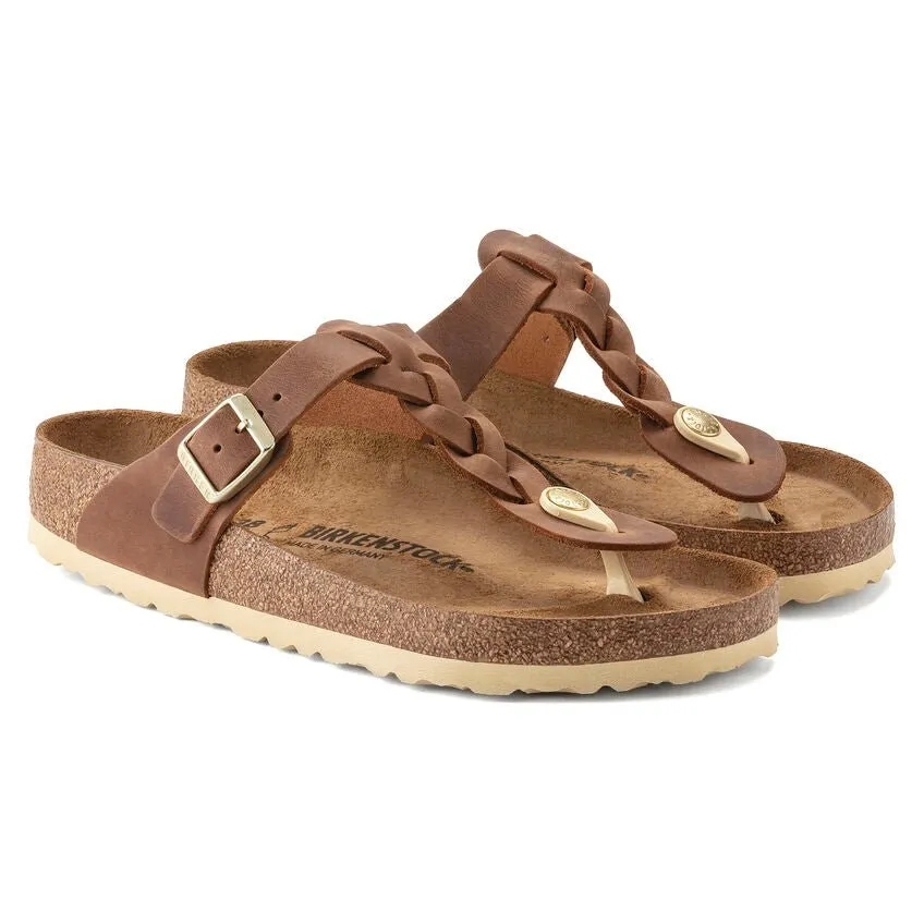 Birkenstock Women's Gizeh Braid - Cognac Oiled Leather