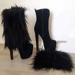 Black Faux Suede Fury Platform Boots