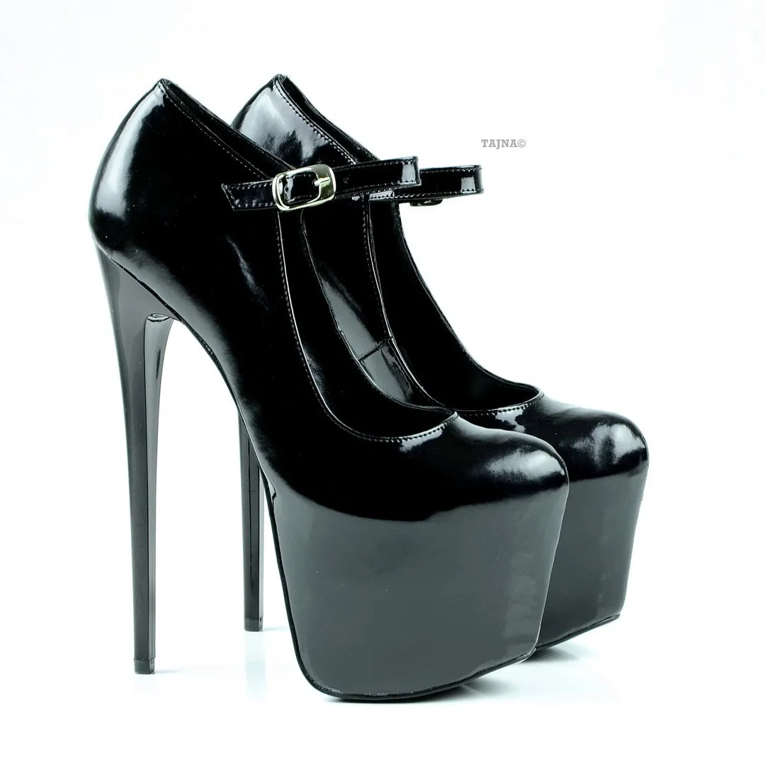 Black Patent Leather 19 cm Pencil Heels