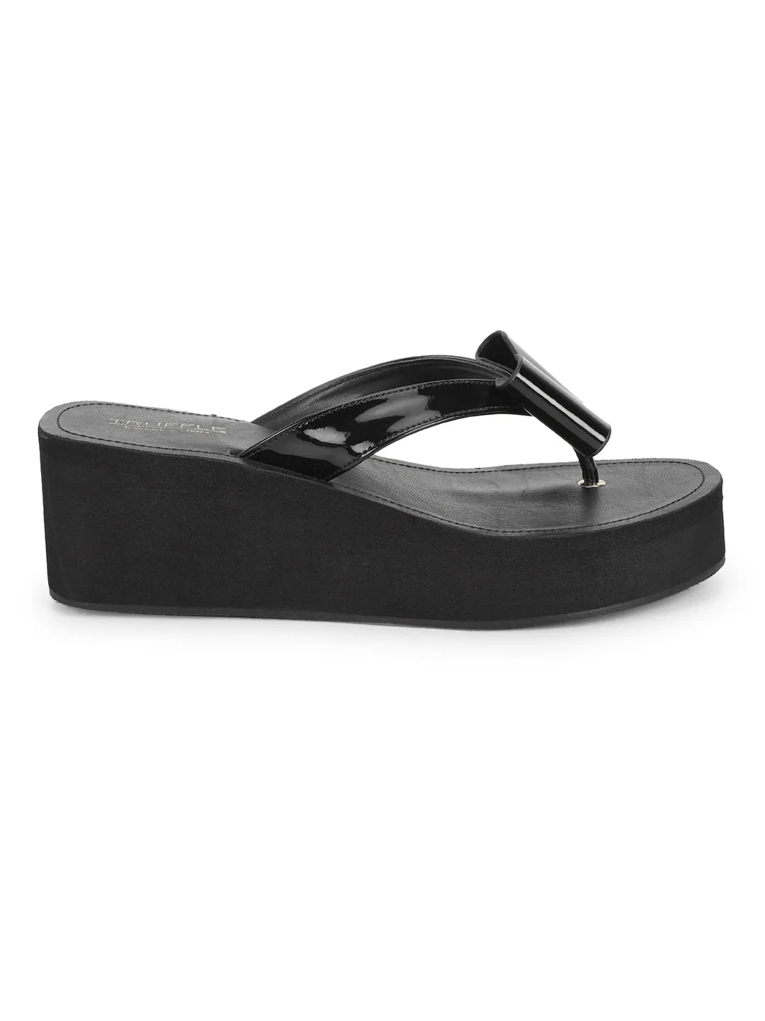 Black Patent Slip-On Wedges (TC-MSI-477-BLK)