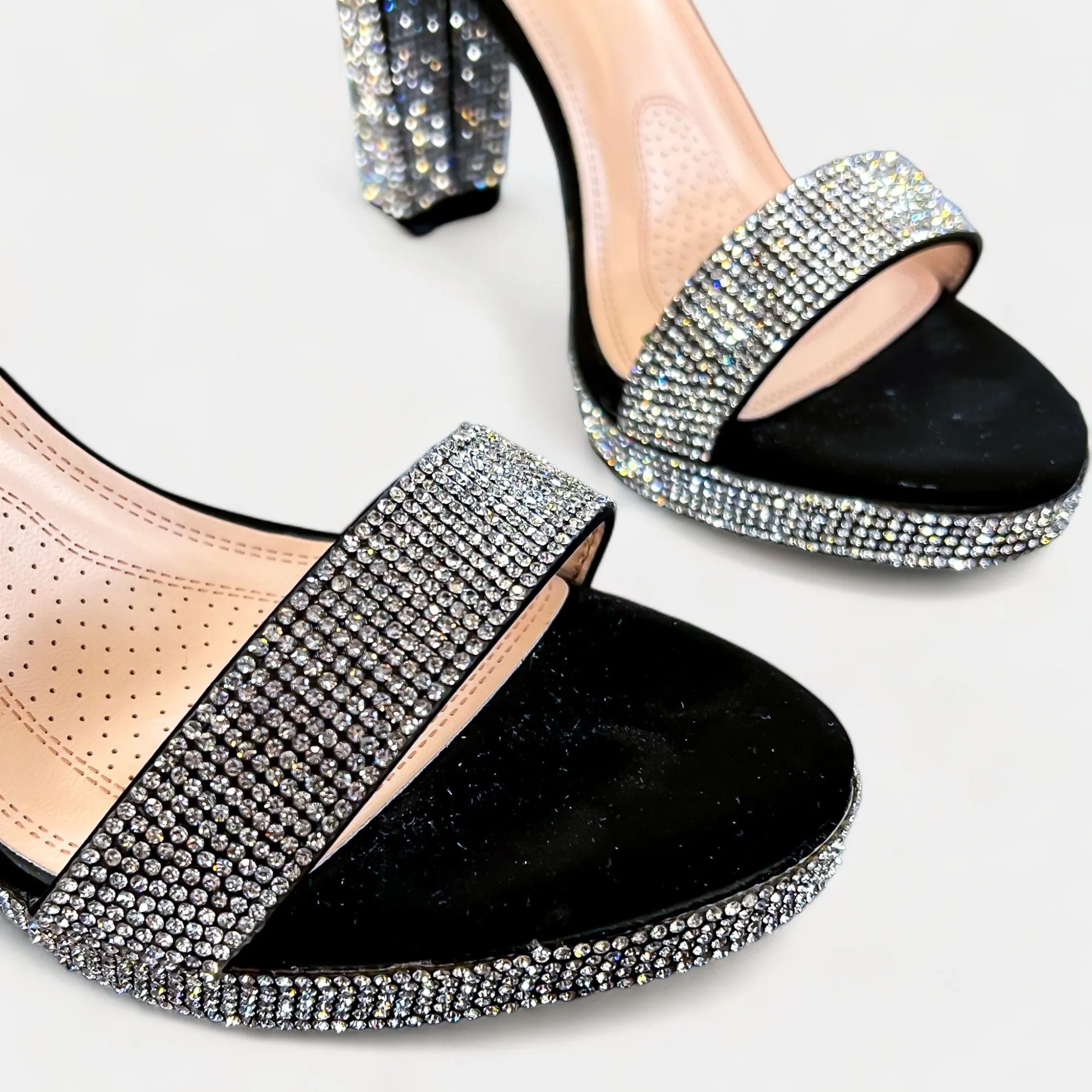 Black Rhinestone Sparkle Heels