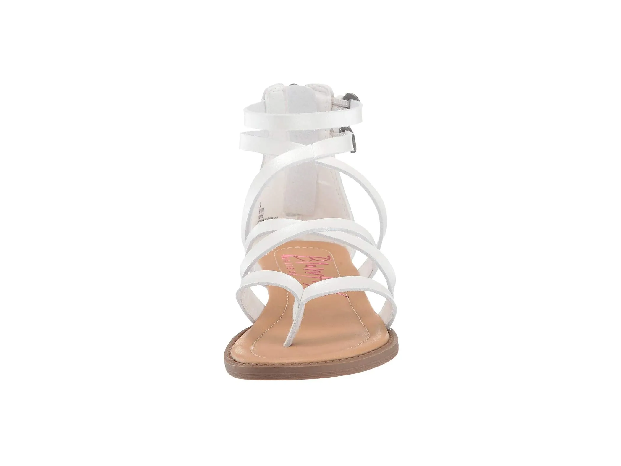 Blowfish Malibu Billa-K Pearl White Dyecut Pu Crisscrossed Straps Sandals