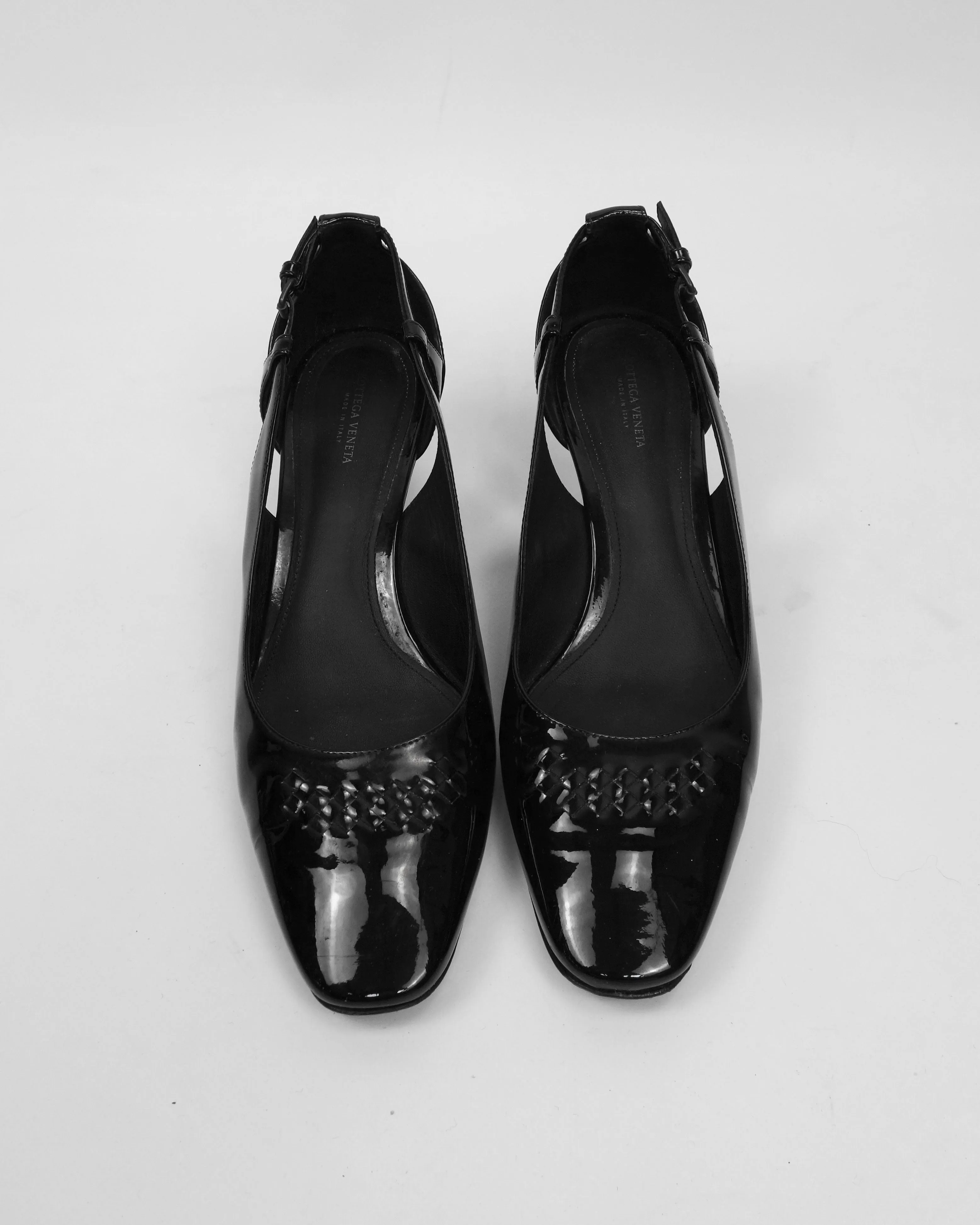 Bottega Veneta Black Patent Leather Heels 2000's