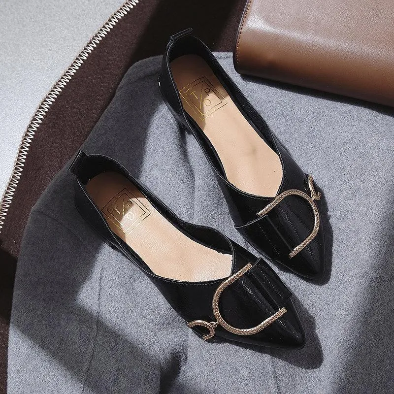 Buckled Up Pointed Toe Flats