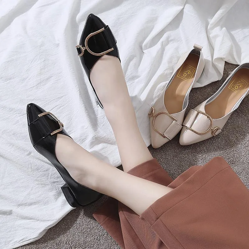 Buckled Up Pointed Toe Flats