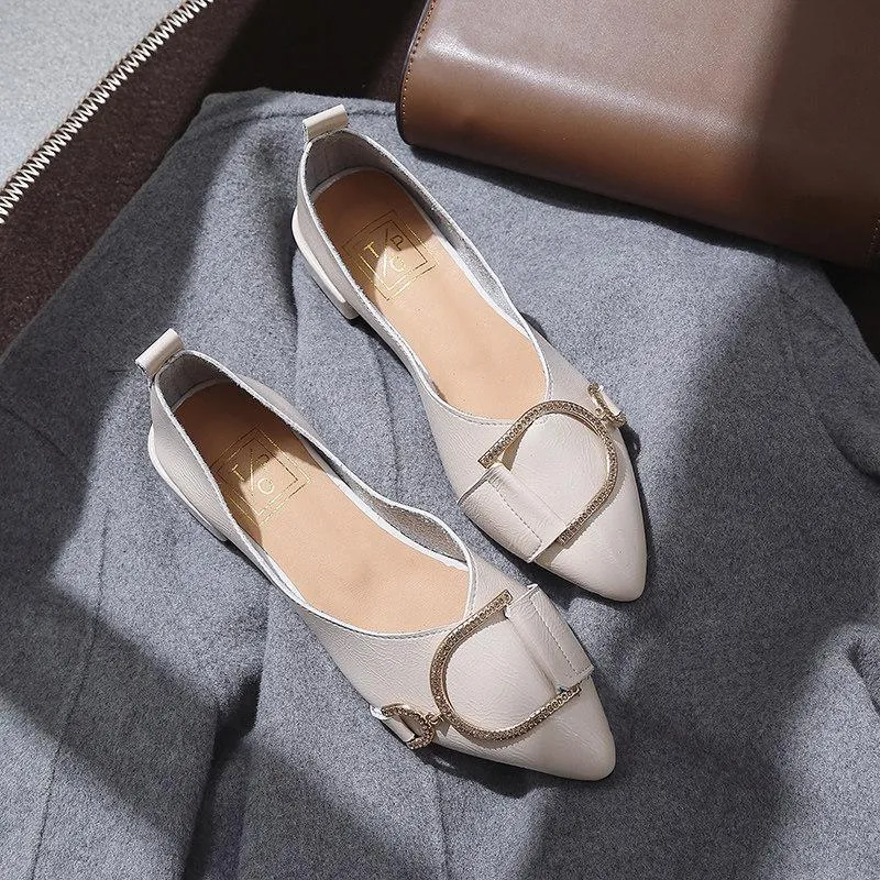 Buckled Up Pointed Toe Flats