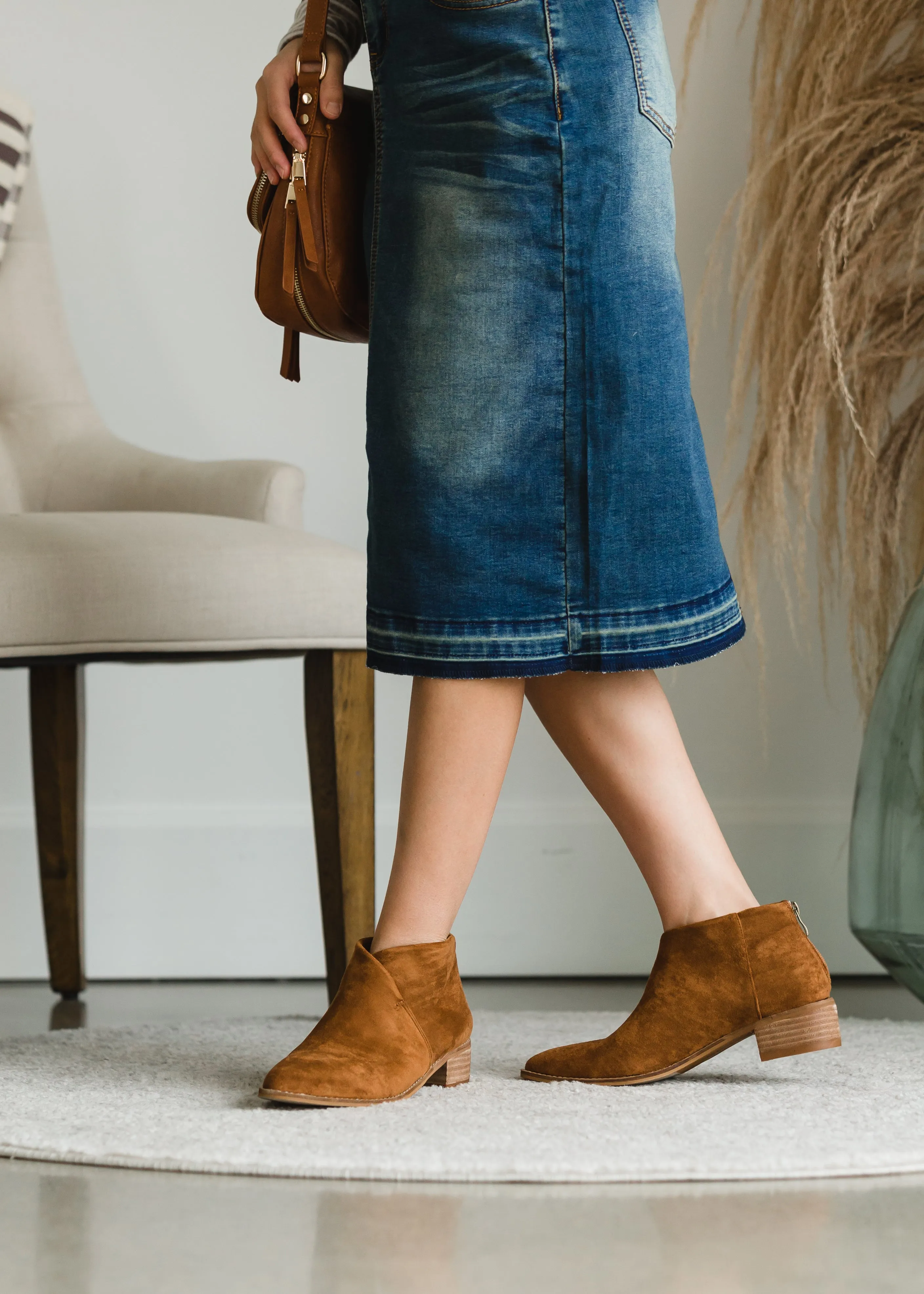 Camel Faux Leather Bootie - FINAL SALE