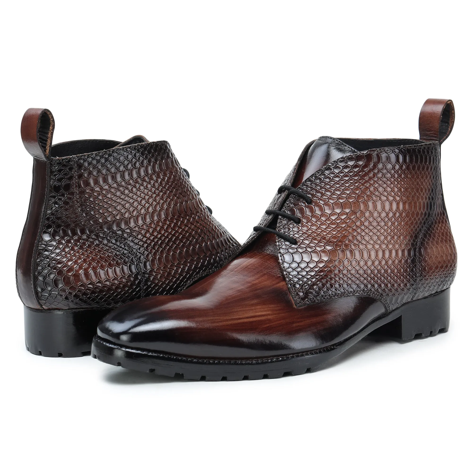 Classic Chukka Boots- Python Brown