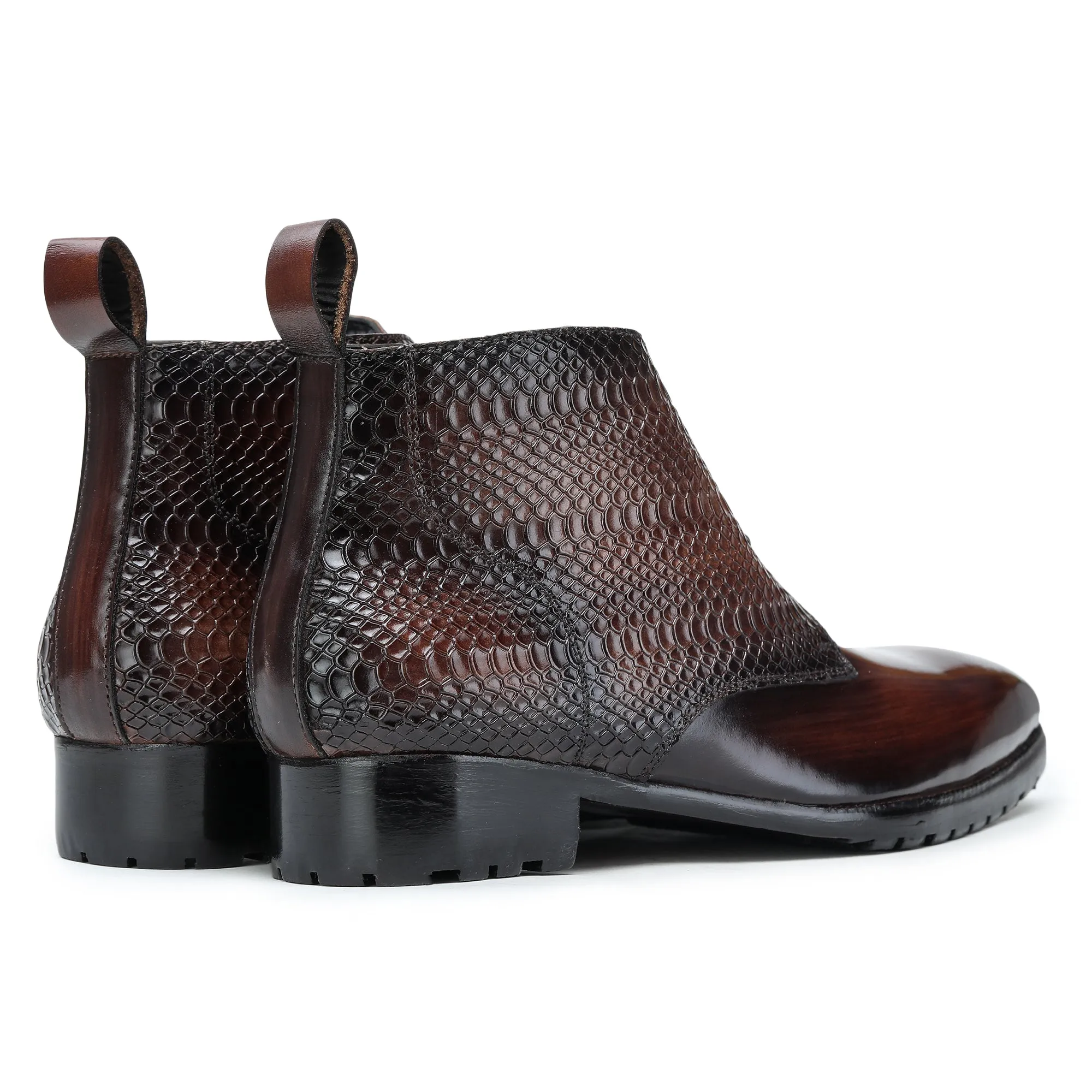 Classic Chukka Boots- Python Brown