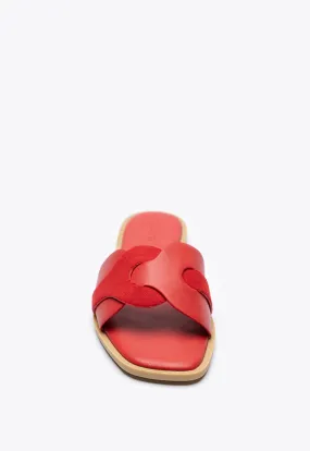 Contrast Inserted Vamp Slip On Sandals