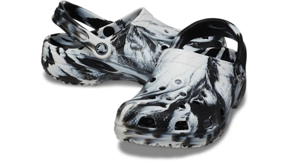 Crocs Classic Marbled Clog White Black