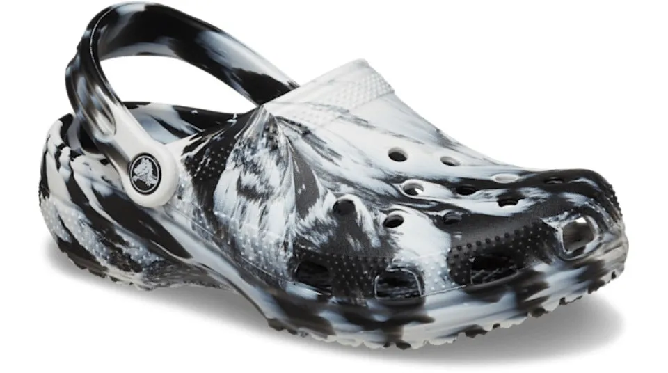 Crocs Classic Marbled Clog White Black