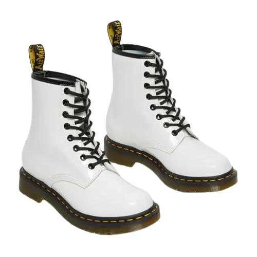 Dr Martens 8 Eyelet Boots - 1460 - White Patent