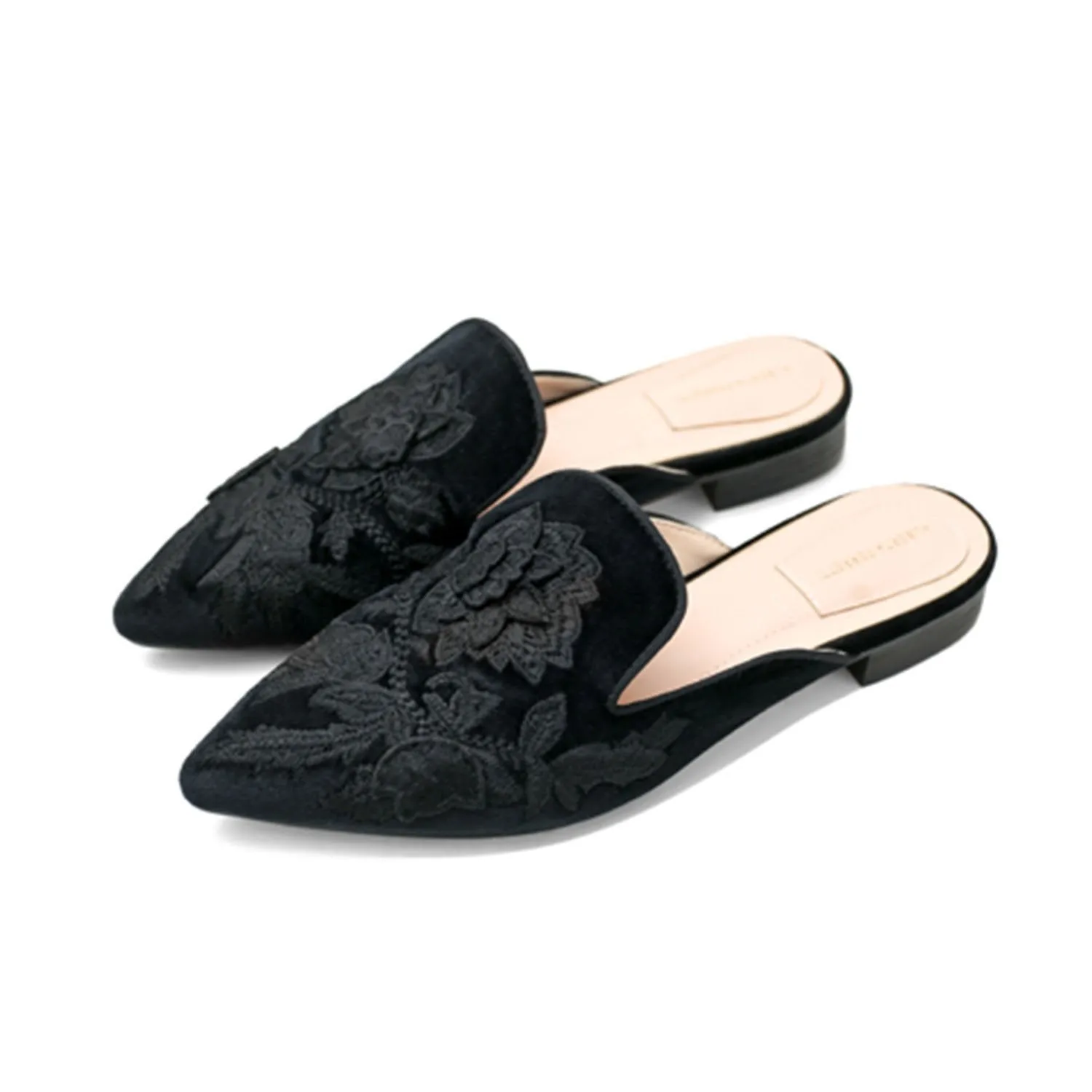 Embroidery Mule Flats