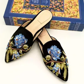 Embroidery Mule Flats