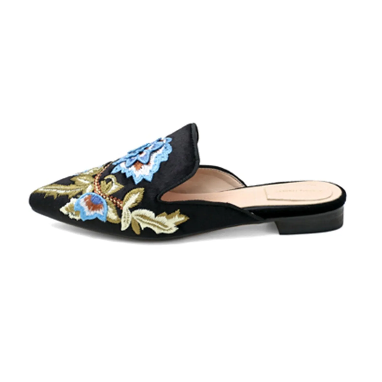 Embroidery Mule Flats