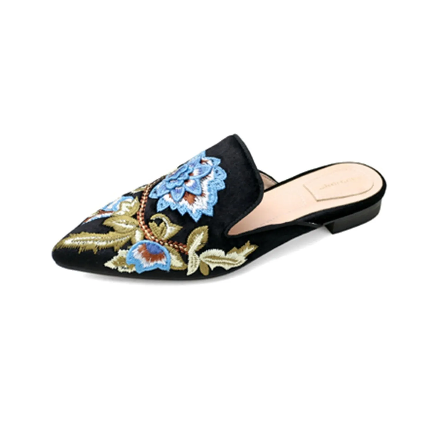 Embroidery Mule Flats