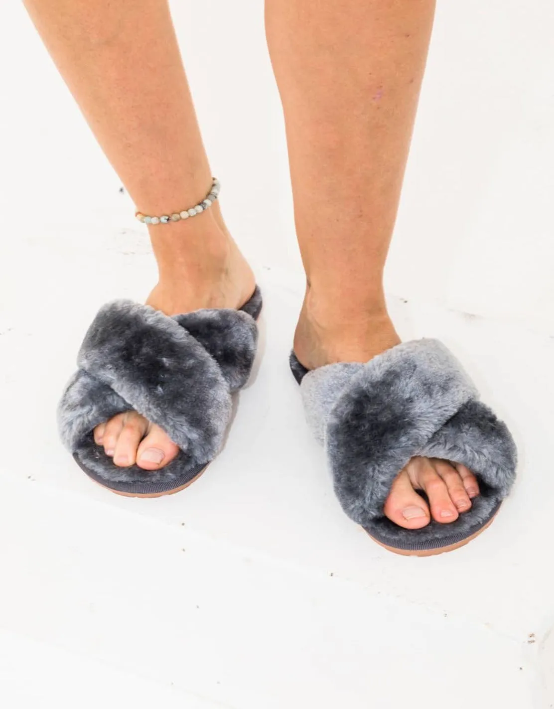 Faux Fur Solid Slippers