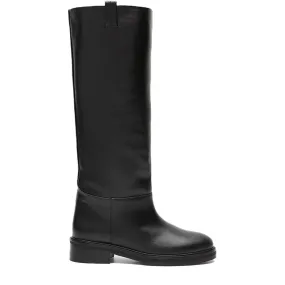 Frances Black Leather High Boots