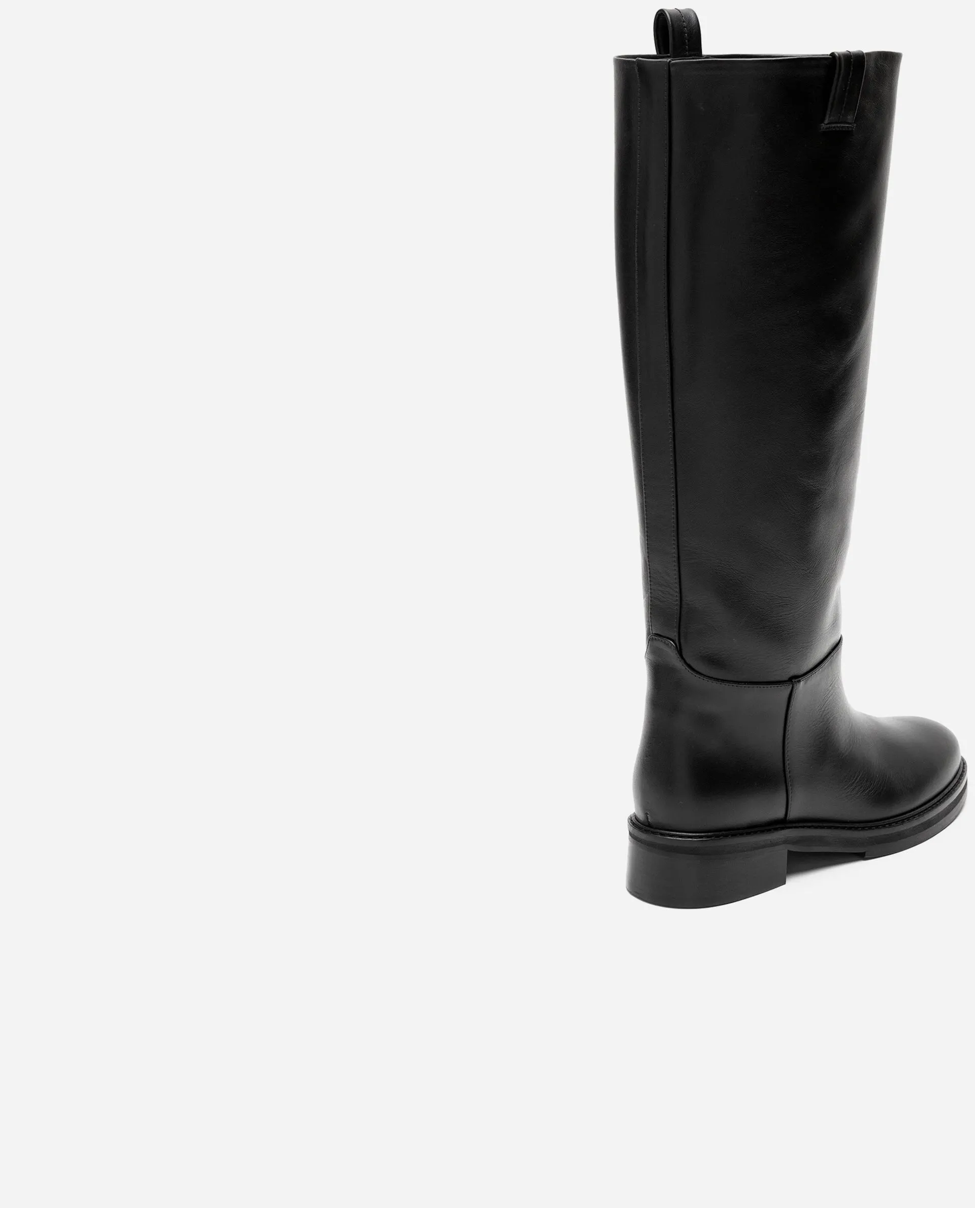 Frances Black Leather High Boots