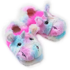 Girls Rainbow Unicorn Slippers