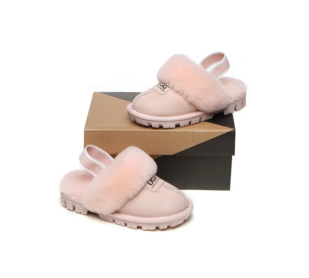 Kids Sheepskin Wool Slingback Slippers Suzie