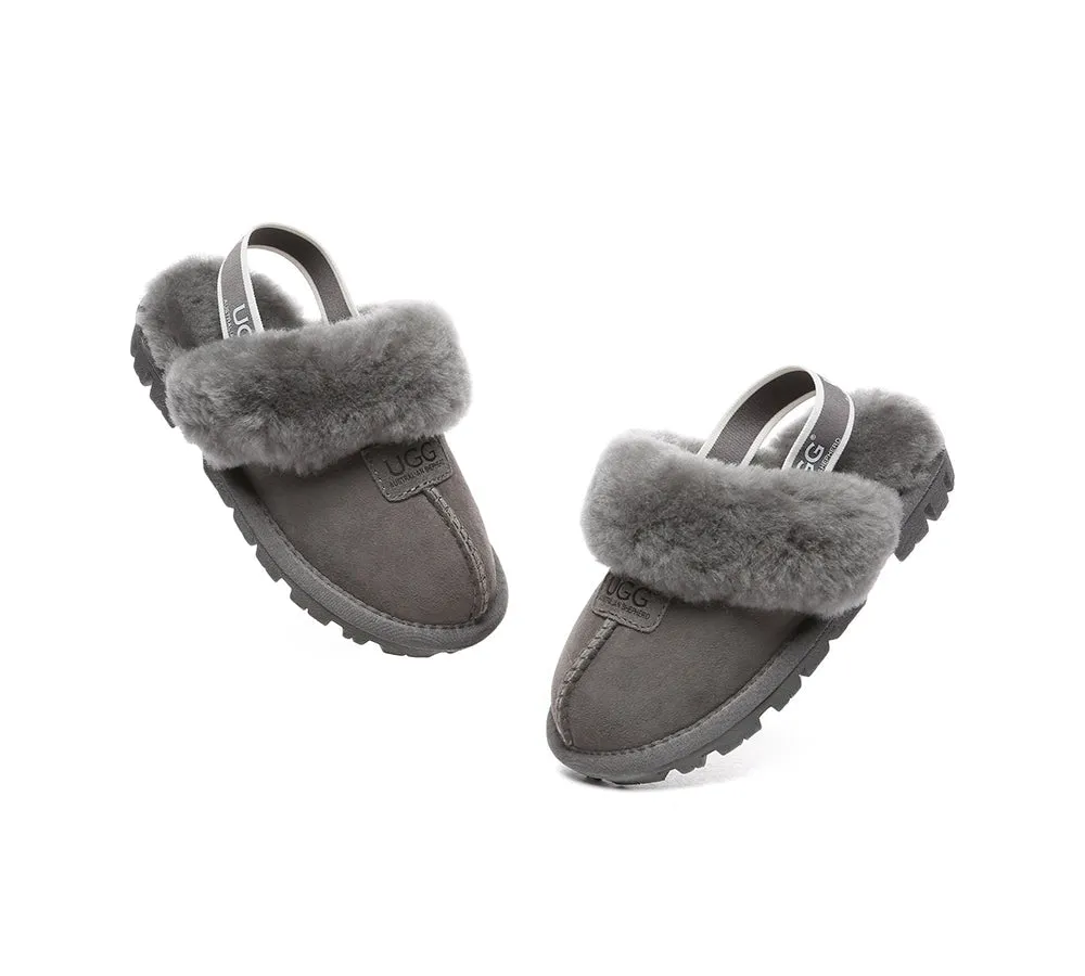 Kids Sheepskin Wool Slingback Slippers Suzie