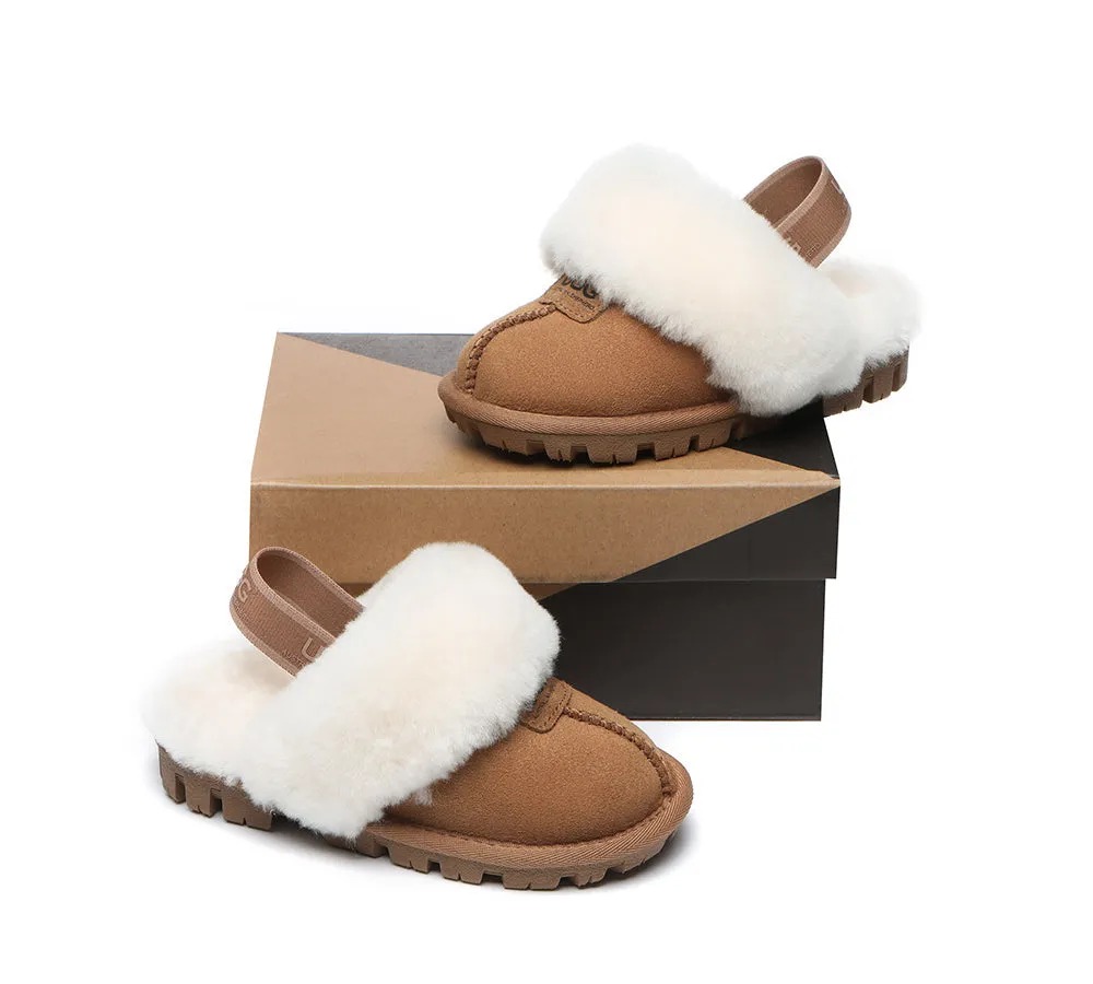 Kids Sheepskin Wool Slingback Slippers Suzie