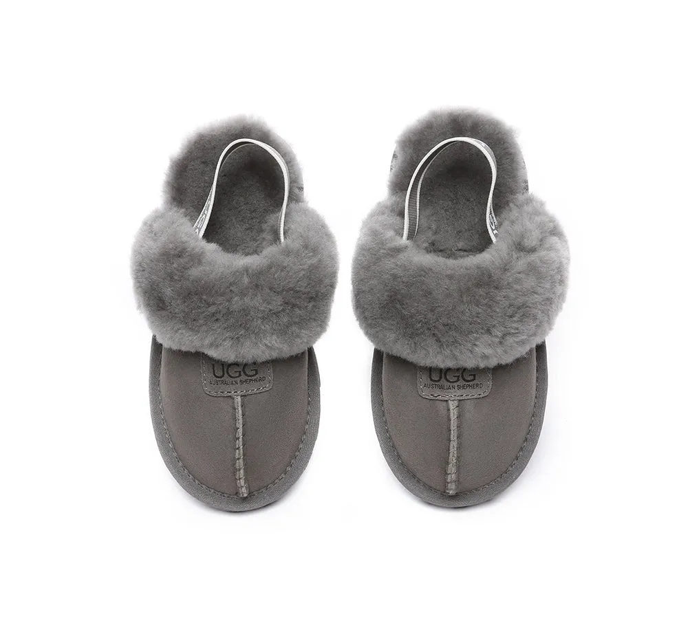 Kids Sheepskin Wool Slingback Slippers Suzie