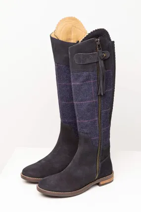 Sleek Allerton Suede and Tweed Country Boots for Women