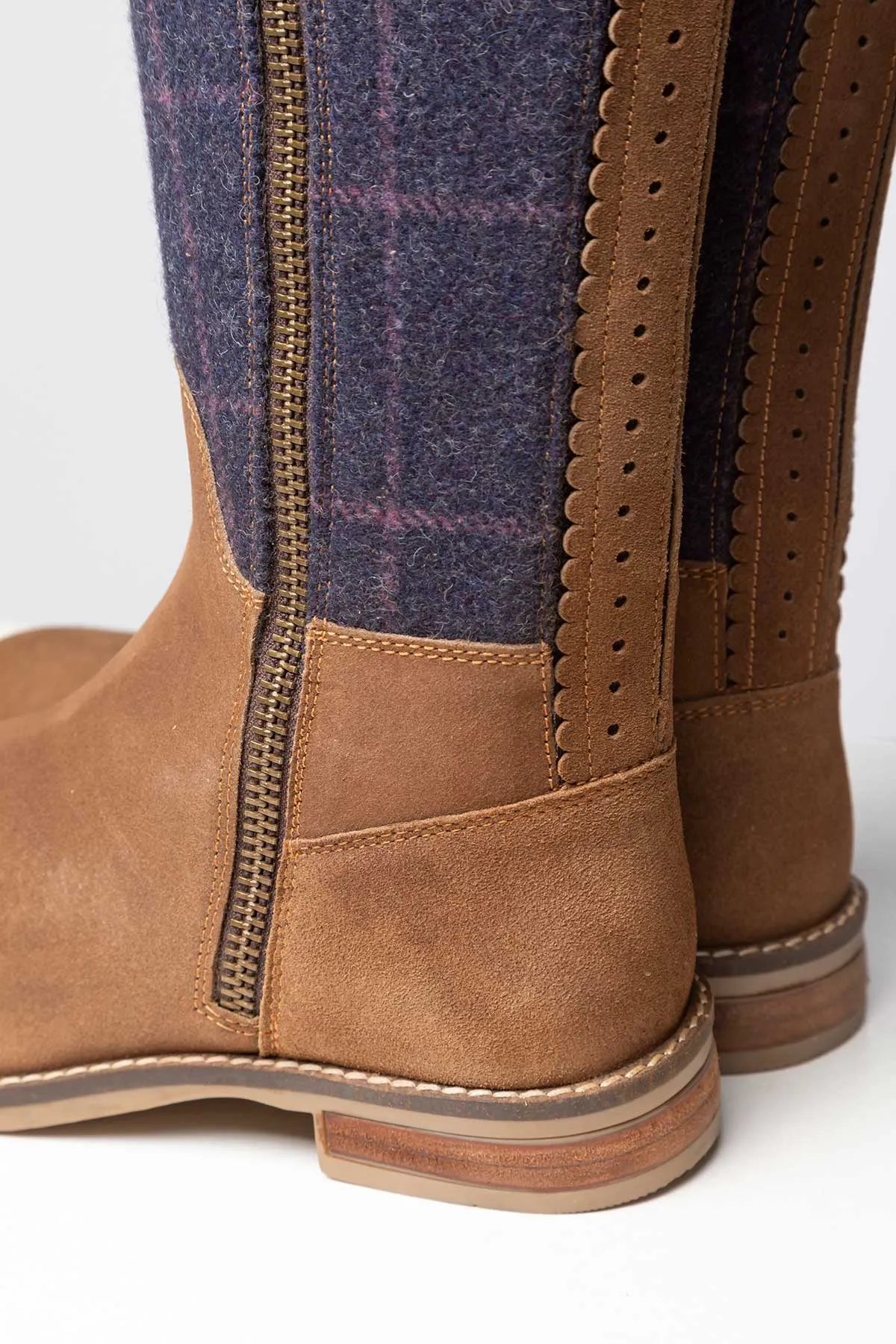 Sleek Allerton Suede and Tweed Country Boots for Women