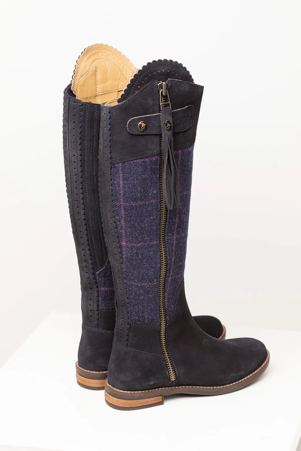 Sleek Allerton Suede and Tweed Country Boots for Women