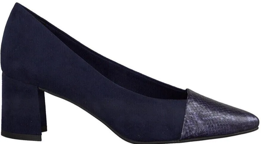 Marco Tozzi Ladies Navy/Snake Court Shoe 22414-24