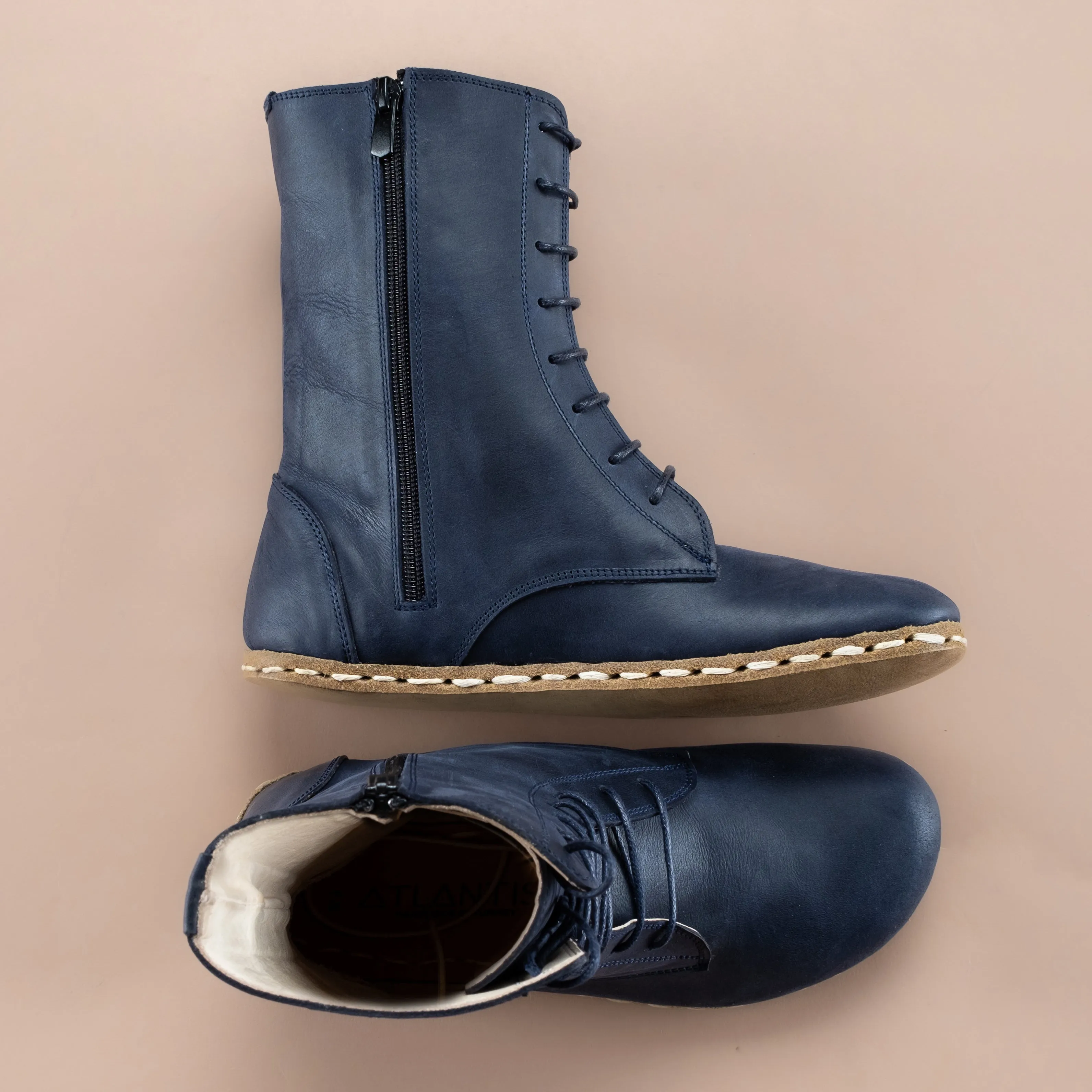 Men's Blue Barefoot High Ankle Boots