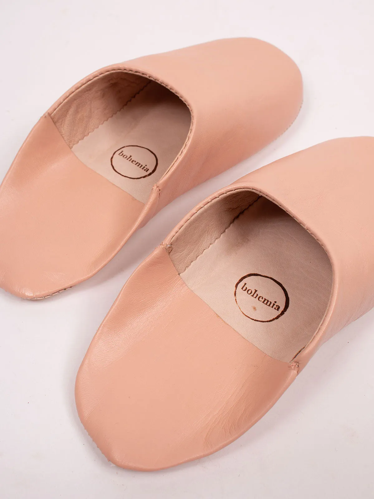 Moroccan Babouche Basic Slippers, Ballet Pink