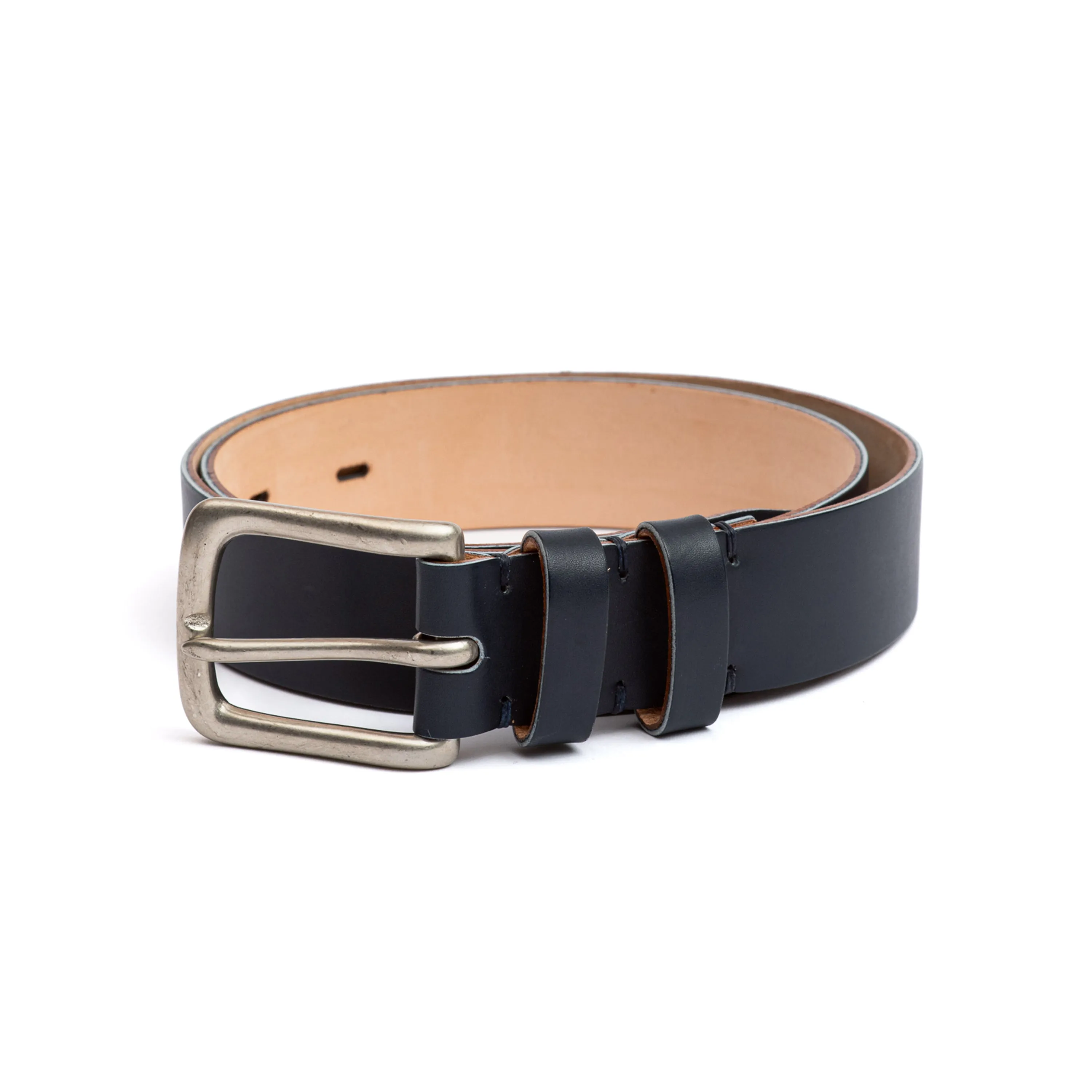 Navy Calf Leather Belt