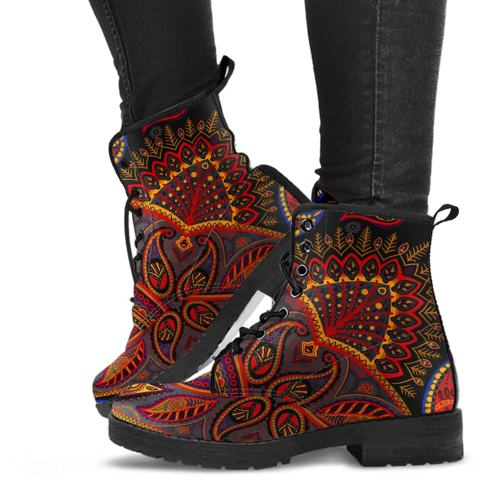 Paisley Mandala - Vegan Leather Boots