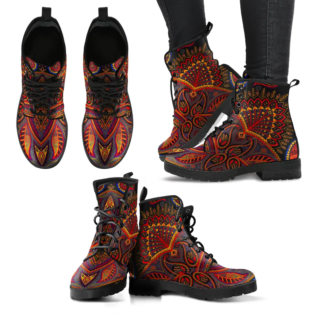 Paisley Mandala - Vegan Leather Boots