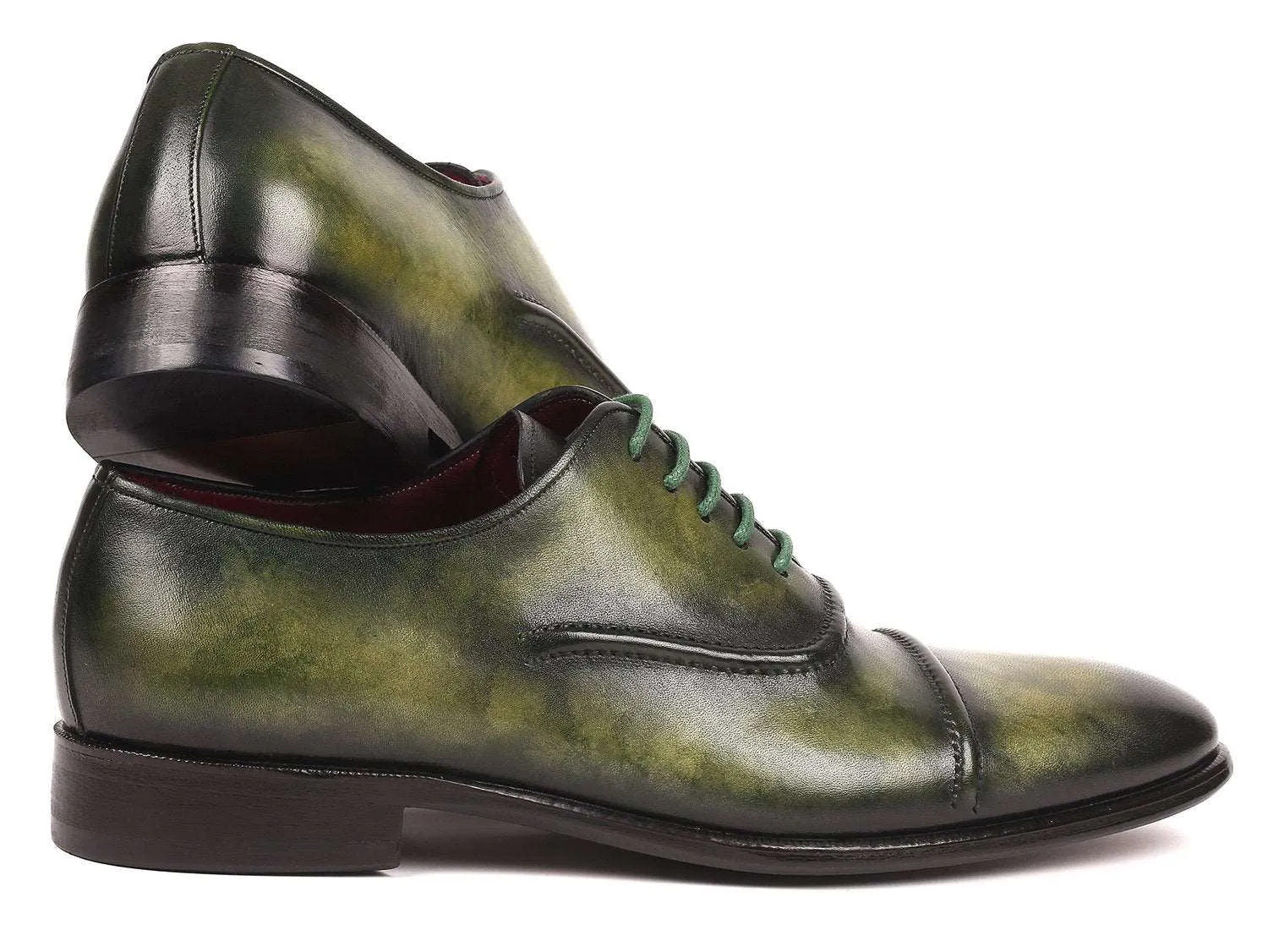 Paul Parkman Men's Cap-Toe Oxfords Green (ID#077-GRN)