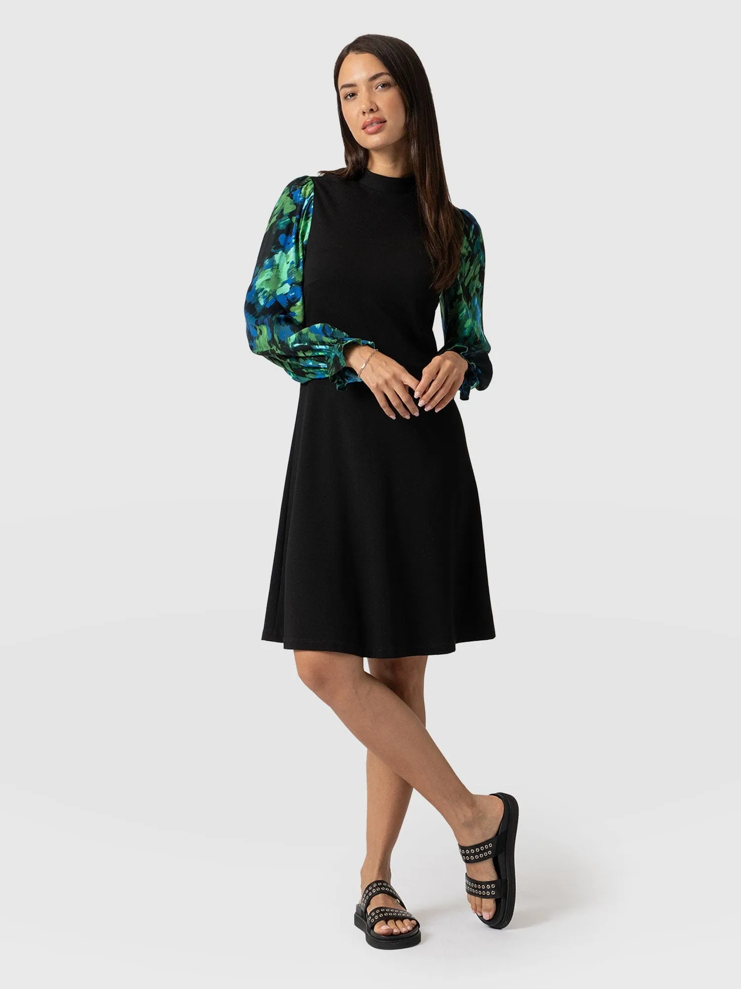 Penny Skater Dress - Green Satellite