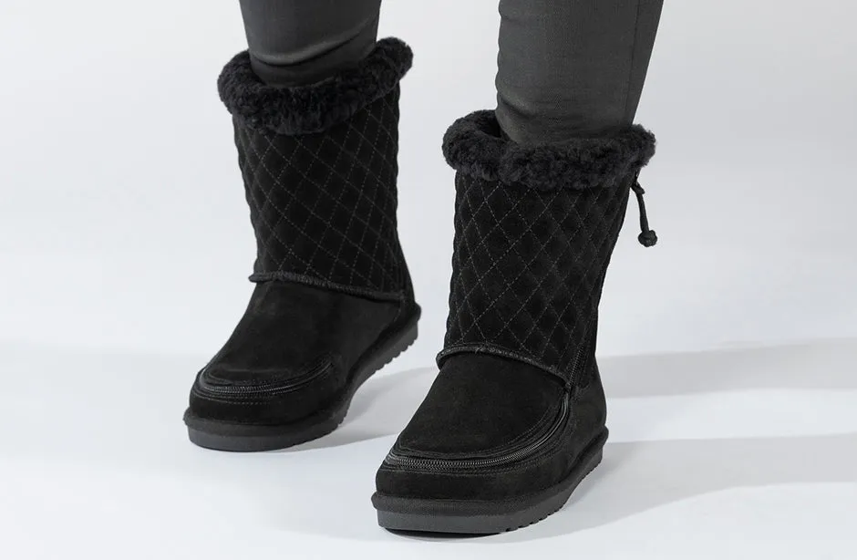 SALE - Women's Black BILLY Cozy Quilt Lux Boots