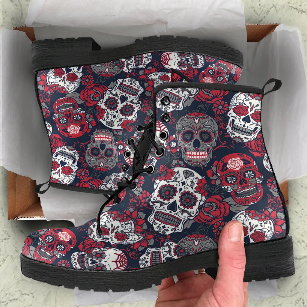 Sugar Skull - Vegan Leather Boots